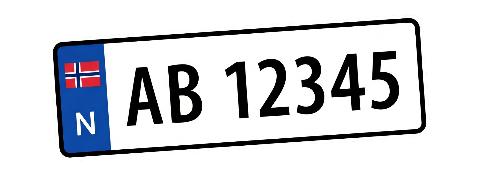 Norsk bilskilt AB 12345